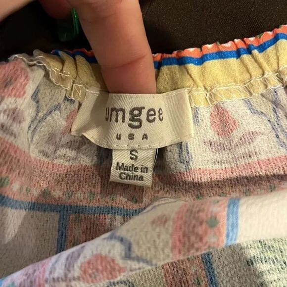 Umgee Border Bell Sleeve Dress - Natural, S! - Picture 8 of 9